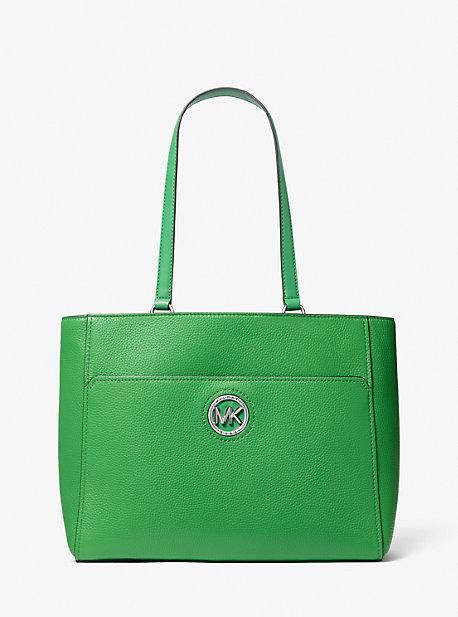 pebbled green michael kors|Samira Large Pebbled Leather Tote Bag .